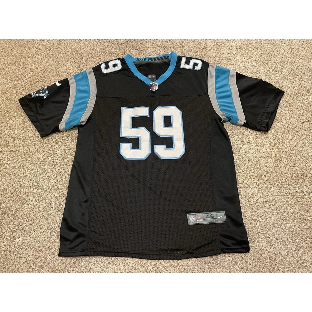 Carolina Panthers Football Jersey #59 Luke Kuechly NIKE Keep Pounding Mens 48 XL